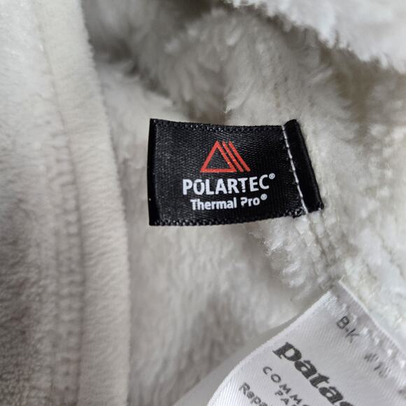 Patagonia Snap-T Pullover Fleece Top Womens Small White Raw Linen Logo Heritage - Picture 11 of 12